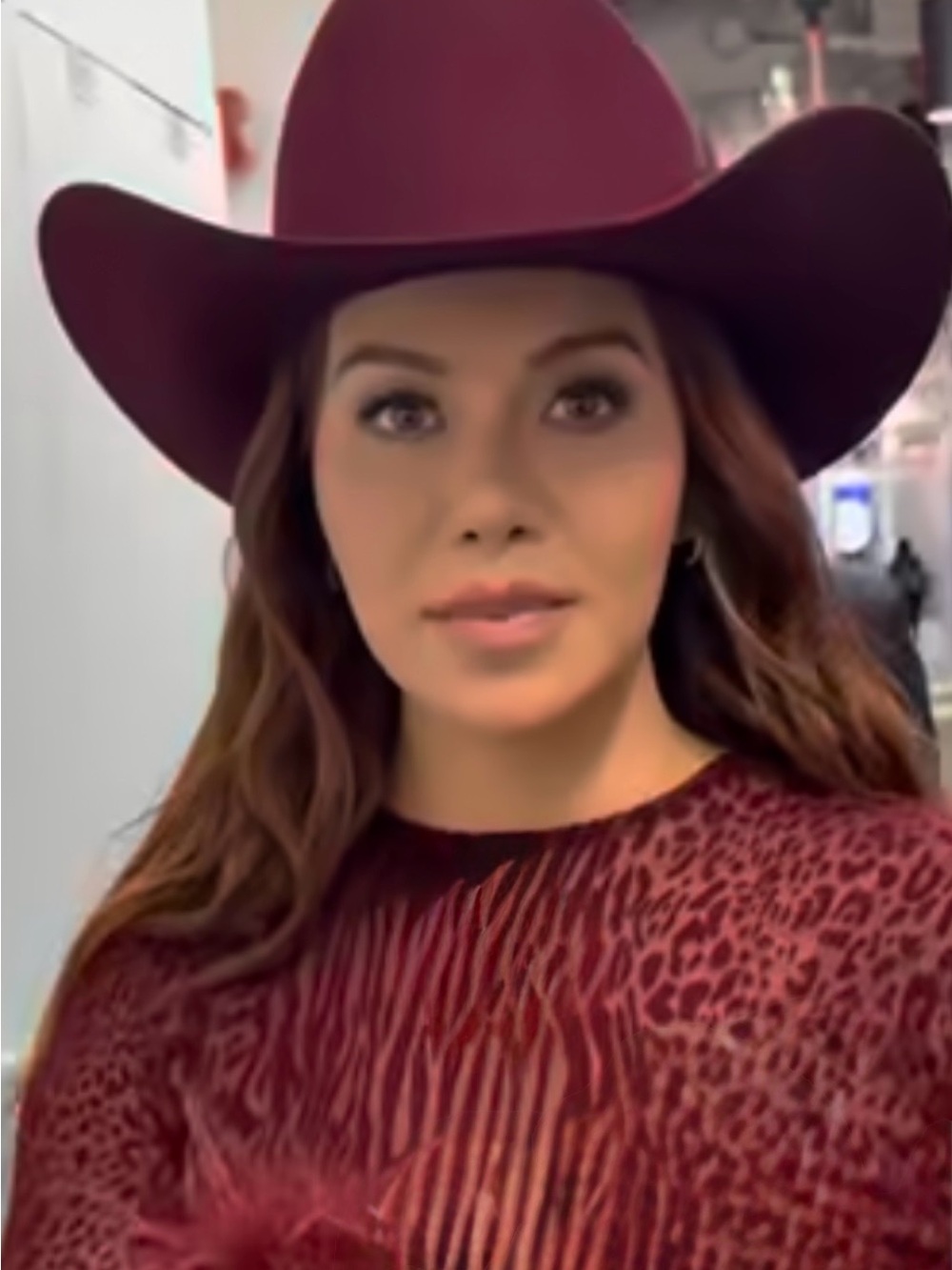 Women’s Wide-Brim Western Hat - Burgundy